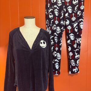 Nightmare Before Christmas Pajama Set Disney Top Bottoms Jack Sally